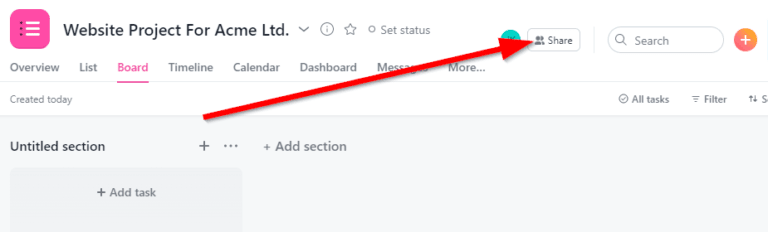 Asana for personal use - Sharing Projects.